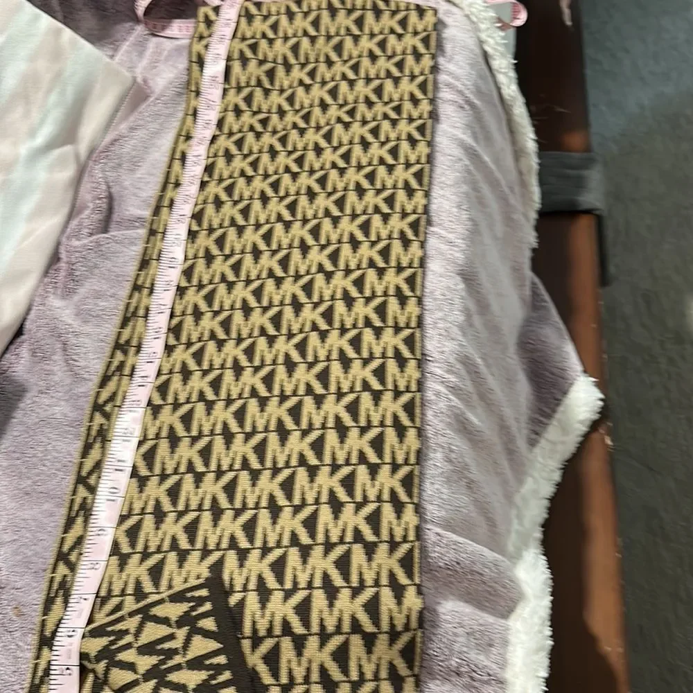 MK Logo Brown/Tan Knit Scart